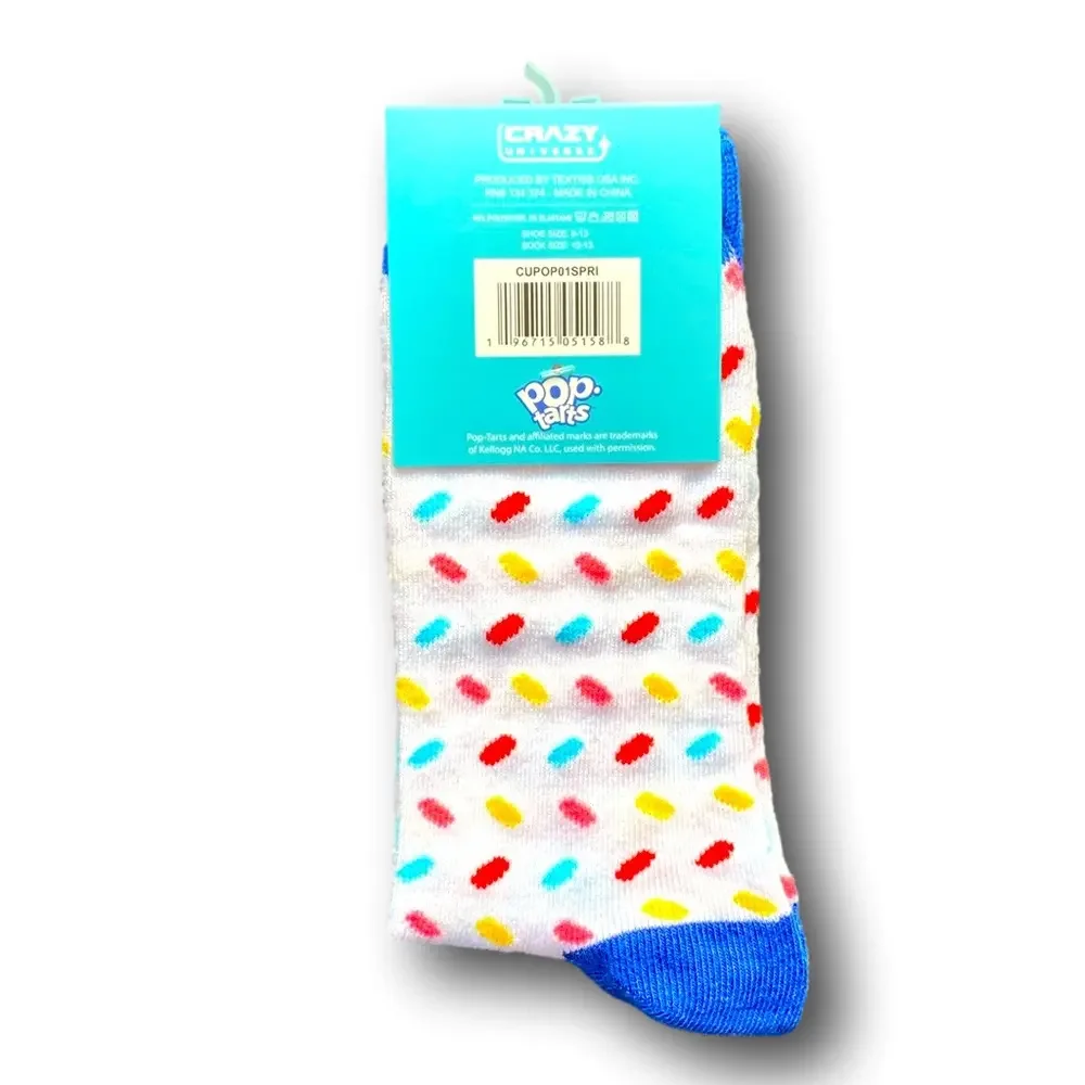 3/$20 Pop-Tarts Frosting & Sprinkles Funny Novelty Crew Socks - NWT
